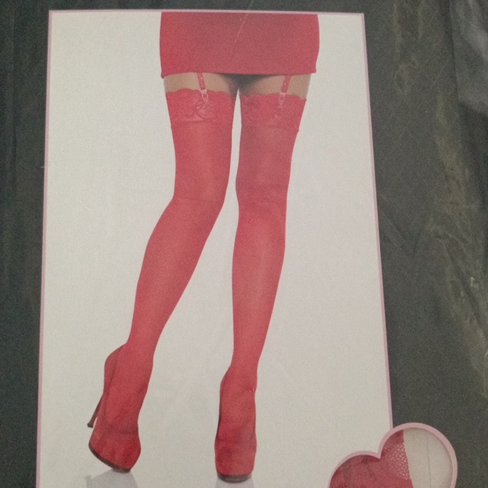 Leg ave nylon sheer thigh highs with lace top